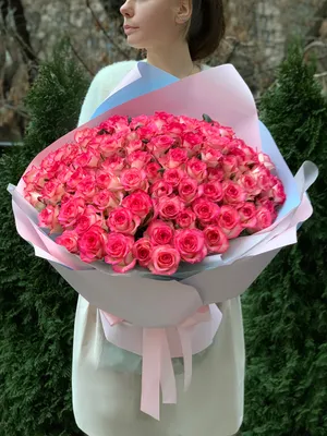 Цветы 101 роза красная роза доставка Владивосток