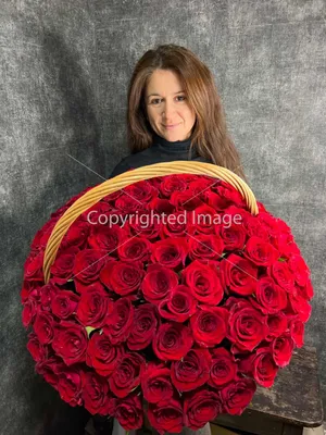 Букет сердце 101 роза с радужными (Юж. Америка) купить с доставкой в СПб