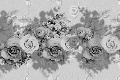 Фотообои на стену 3Д круги и белые цветы - 3D Абстракция Белые цветы