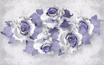 Серый фон, 3д цветы розовые, белый…» — создано в Шедевруме