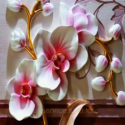 Фотообои Объемные сиреневые 3д цветы артикул 3Dfl-145 купить в Мытищах |  интернет-магазин ArtFresco