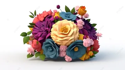 Фотообои 3Д цветы на бежевом на заказ любой размер, код:10906 | ЭкоПринт