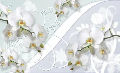 Фото обои 3д цветы абстракция на стену 368х254 см Белые бутоны роз и  бриллианты (2613P8)+клей (ID#669598006), цена: 1200 ₴, купить на Prom.ua