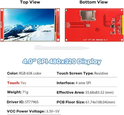 Raspberry Pi 3.5inch 480x320 TFT LCD with Resistive Touch Screen