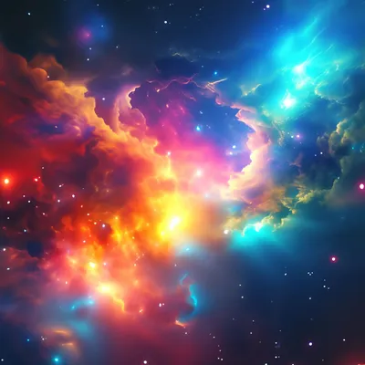 Космос, яркие цвета, туманность, 4к…» — создано в Шедевруме