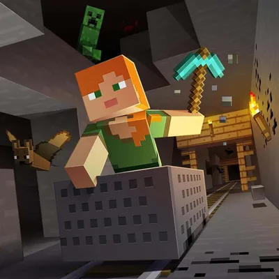 Download Minecraft Alex standing tall in a vibrant game world Wallpaper |  Wallpapers.com