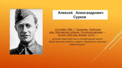 14 июня 2023 года – день памяти (40 лет) Алексея Александровича СУРКОВА (13  октября 1899 — 14 июня 1983)