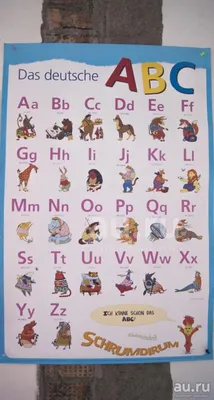 Немецкий алфавит в картинках. Плакат // Серия плакатов «Немецкий язык от  \"Schrumdirum\"». 60х90 (см). Новый. — купить в Красноярске. Состояние:  Новое. Другое (учебники и методическая литература) на интернет-аукционе  Au.ru