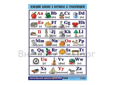 Таблица Немецкий алфавит в картинках 70х100 см купить по цене 1 234.80 р. |  Оснащение школ | ВнешРегионТорг