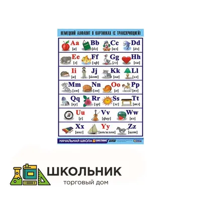 Купить таблица демонстрационная «немецкий алфавит в картинках» (винил  100х140) для школы | Таблица демонстрационная «Немецкий алфавит в картинках»  (винил 100х140) 006-6935