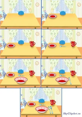 Алгоритм сервировки стола в детском саду в картинках и рисунках