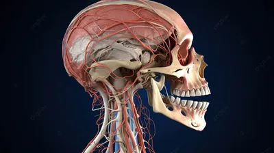 Модель черепа взрослого с шейными позвонками и головным мозгом