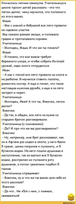 Кончились летние каникулы. Учительница в школе просит детей рассказать -  кто что летом делал, чему / анекдоты про вовочку :: анекдоты / смешные  картинки и другие приколы: комиксы, гиф анимация, видео, лучший  интеллектуальный юмор.