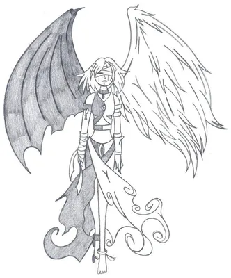 Аниме демон ангел мангака бугимен, ангел демон, черные волосы, фотография,  компьютерные обои png | PNGWing