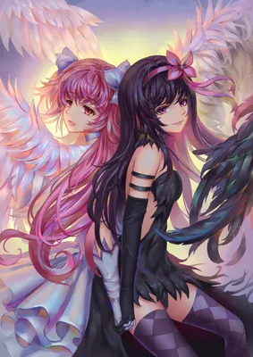 Ангел и демон аниме арт - 31 фото
