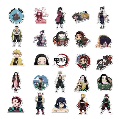 10/25/50pcs Japanese Anime Demon Slayer Graffiti Stickers For Computer  Laptop Guitar Waterproof Ghost Slayer Decal Toys Stickers - Sticker -  AliExpress