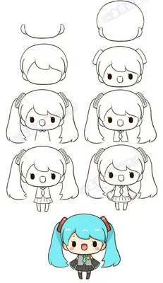 Рисунки для срисовки аниме девушки няшки (33 фото) 🔥 Прикольные картинки и  юмор