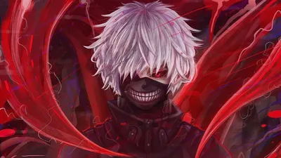 Обои на рабочий стол Канеки Кен / Kaneki Ken из аниме Tokyo Ghoul /  Токийский Гуль, обои для рабочего стола, скачать обои, обои бесплатно