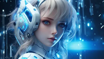 Lexica - Young adult anime android girl with silver hair, blue eyes,  robotic seam lines on face, katsuhiro otomo artsyle, realistic lighting,  realist...