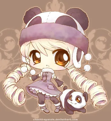 Chibi животных Девушки: Чиби Panda Девушки | Рисунки аниме, Персонажи аниме,  Аниме животные