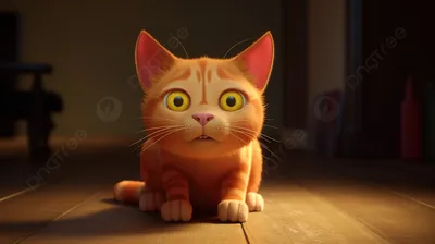 Милый анимационный мультфильм с изображением кошки | Премиум Фото