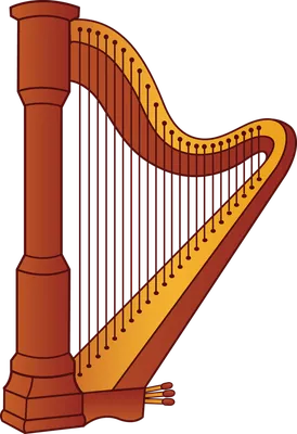 Музыкальные инструменты | Harp, Ancient music, Clip art