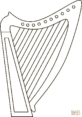 Раскраска С Арфой Для Детей — стоковая векторная графика и другие  изображения на тему Арфа - Арфа, Афиша, Без людей - iStock