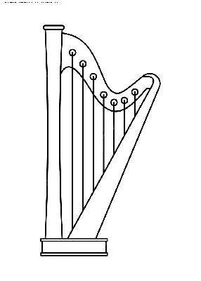Раскраска Арфа | Раскраски музыкальные инструменты
