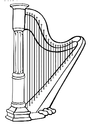 Раскраска Арфа | Раскраски музыкальные инструменты