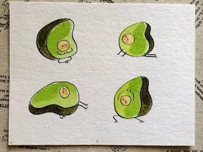 Милые рисунки для срисовки авокадо - 73 фото