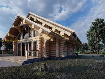 Строительство дома из клееного бруса по по проекту Австрия, заказать  деревянный дом Австрия в Holz House