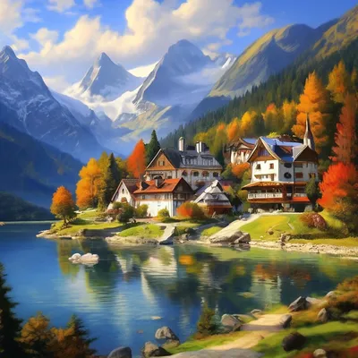 Типичные австрийские высокогорные дома с яркими цветками, Hallstatt,  Австрией, Европой Стоковое Изображение - изображение насчитывающей  цветасто, достопримечательностью: 96922329
