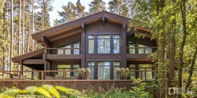 Строительство дома из клееного бруса по по проекту Австрия, заказать  деревянный дом Австрия в Holz House