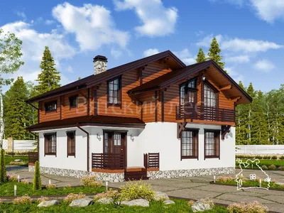 Дом в стиле австрийского шале из камня и дерева: 240 м² уюта | GOOD WOOD  Строительство домов | Дзен