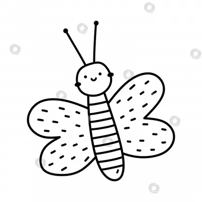 Векторный Рисунок Бабочки — стоковая векторная графика и другие изображения  на тему Бабочка - Бабочка, Старомодный, Стиль ретро - iStock