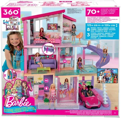 Набор игровой для кукол Barbie Дом мечты трехэтажный с лифтом и бассейном  Barbie 8072532 купить в интернет-магазине Wildberries