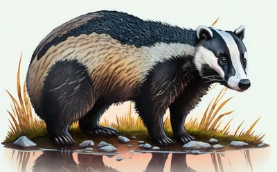 Барсук (Badger) | Раскраска для детей 4, 5, 6, 7 лет: 10 разукрашек  распечатать