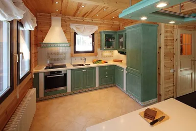 Кухня столовая в деревянном доме (58 фото)