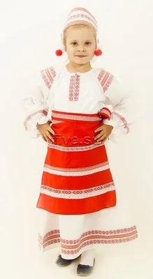 Красивая улыбающаяся девушка в белорусском национальном костюме Стоковая  иллюстрация ©Aksakal #191733644