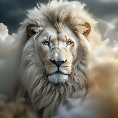 Роскошный красавец белый Лев с …» — создано в Шедевруме