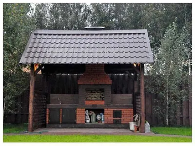 Беседка с мангалом барбекю под ключ - заказать проект деревянной беседки с  печкой в Московской области