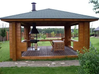 Ландшафтный дизайн двора частного дома: фото, как сделать, идеи и  рекомендации | Outdoor covered patio, Outdoor remodel, Rustic patio