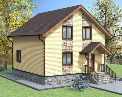 Проект одноэтажного дома с гаражом до 100 кв.м. и террасой | Архитектурное  бюро \"Беларх\" - Авторские проекты планы домов и коттеджей