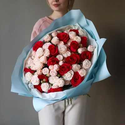 Большой букет розовых роз купить в Борисоглебске