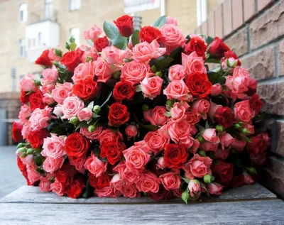 Огромный букет роз - купить большой букет роз в Москве