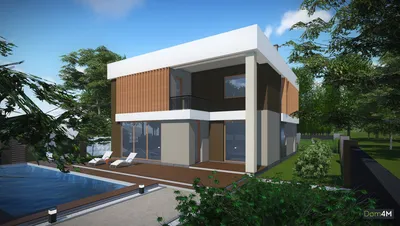 Загородная двухэтажная вилла с бассейном | LESH — Дизайн интерьера,  дизайнеры спб