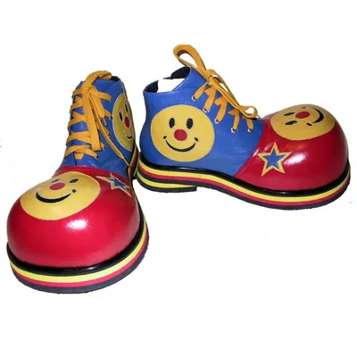 Красочные ботинки клоуна на картинке