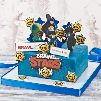 Торт brawl stars 26024921 для мальчика двухъярусный стоимостью 9 650 рублей  - торты на заказ ПРЕМИУМ-класса от КП «Алтуфьево»