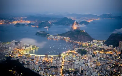 Фотография Бразилия Rio de Janeiro гора берег Дома Города 2560x1706