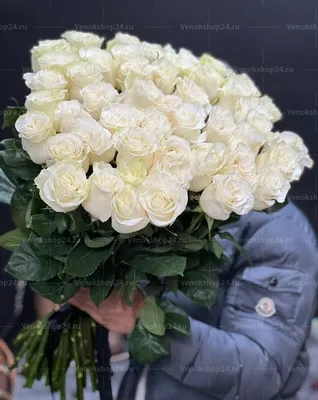 Букет из 25 белых роз в Семее заказать с доставкой 🌷